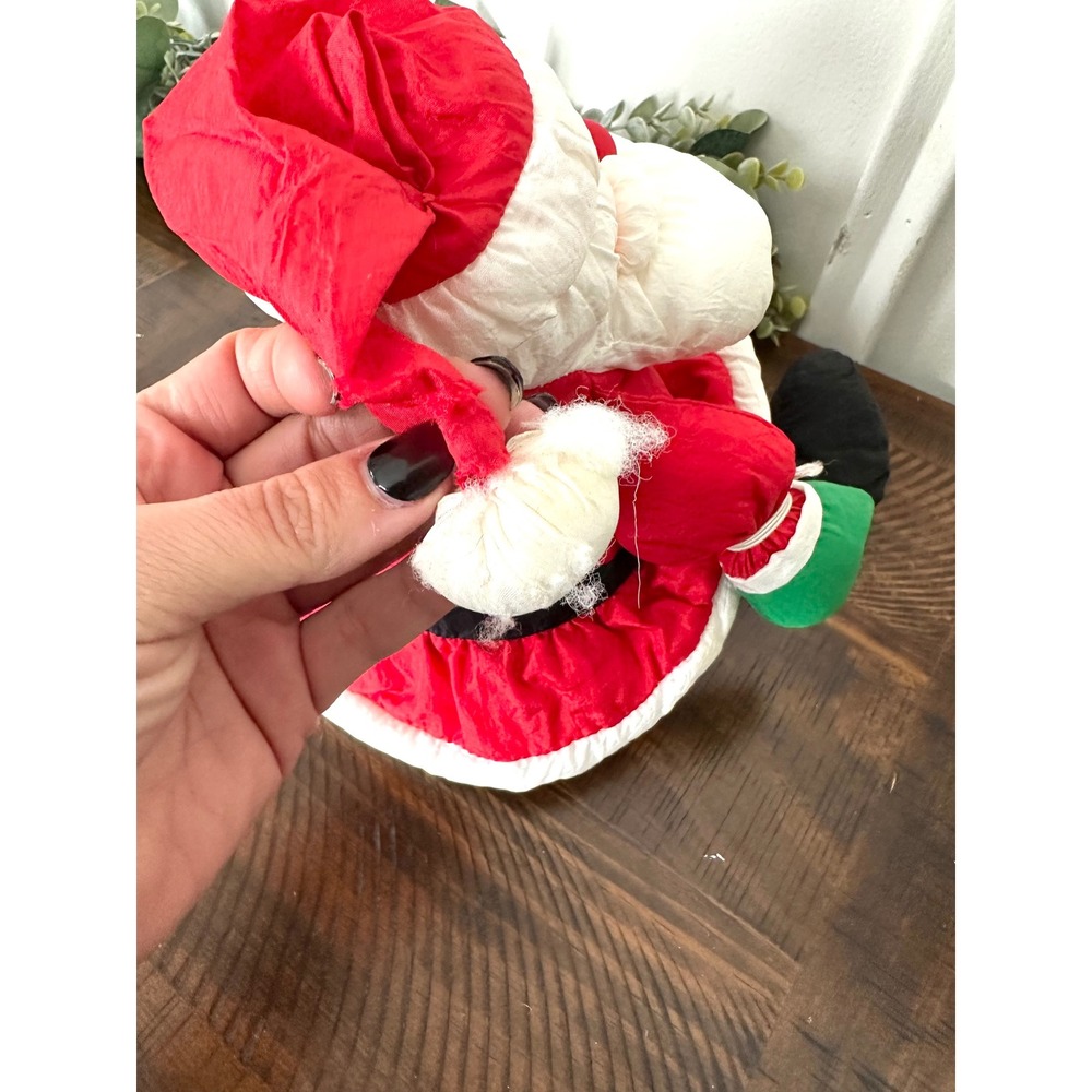 Vintage Nylon Santa Claus Hallmark Puffy Parachute stuffed Christmas - Picture 6 of 9